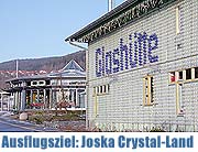 Glaserlebnis in der Joska Kristallwelt in Bodenmais (Bayerischer Wald), das große Joska-Crystal-Land mit Restaurant und Glaskunstpavillon (Foto. MartiN Schmitz)
